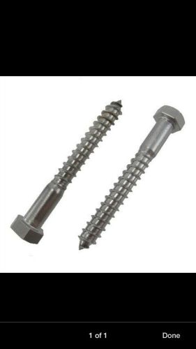25 stainless steel lag bolt screw 3/8in x 3 18-8 ss hex head free shipping for sale