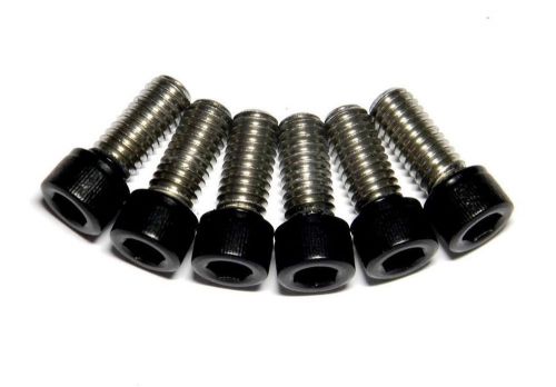 (6) 3/8x16x3/4 stainless steel socket head allen cap screws powder coated black for sale