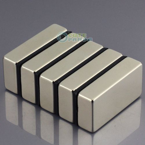 5pcs Strong Block Cuboid Magnets 40 x 20 x 10 mm Rare Earth Neo Neodymium N50