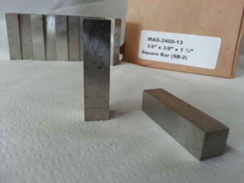 Alnico v square bar cast an ground 3/8&#034;sq x 1.5&#034; long magnetized length 10 each for sale