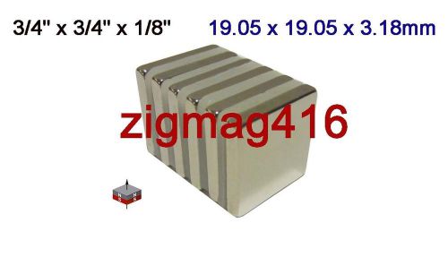 100 pcs of  n52, 3/4&#034;x 3/4&#034; x 1/8&#034;  neodymium (rare earth) block magnets for sale
