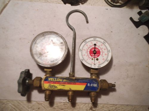 YELLOW JACKET TEST &amp; CHARGING MANIFOLD R-410A - USED (NO HOSES &amp; 1 GAUGE BROKE)