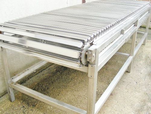 Conveyors, Stainless Steel Table 1 3/4&#034; Slats 3&#039; W 10.5&#039; L -  Food Pharma Grade