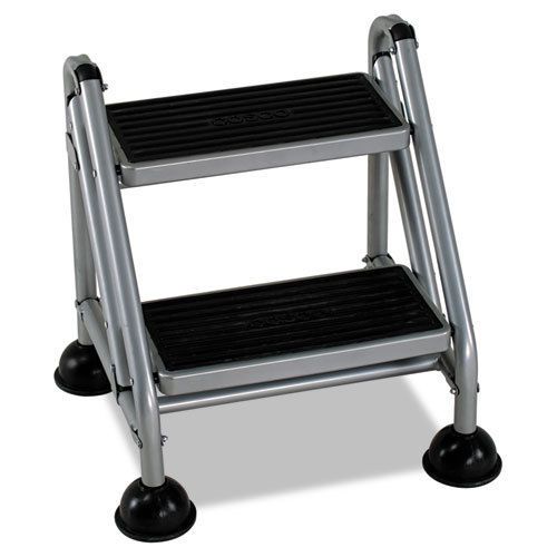 Cosco rolling commercial step stool, 2-step, 19 7/10 spread, - csc11824ggb1 for sale