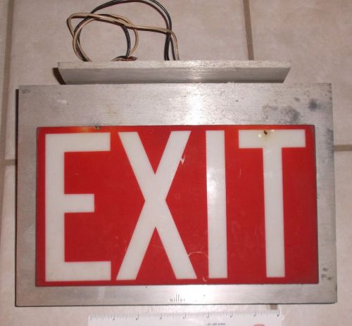Vintage lighted exit sign---aluminum frame---miller for sale
