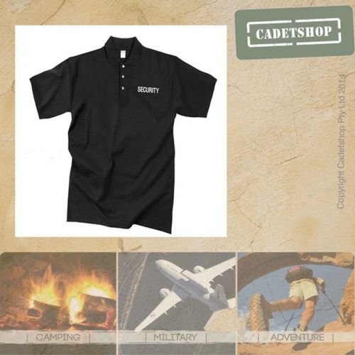 Security Polo/Golf Shirt Black Medium Moisture Wicking workwear