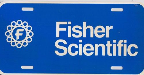 Fisher scientific company sign 12&#034; x 6&#034;  blue plastic sign for sale