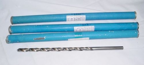 Lot of 3 extra long hss straight shank twist drill bits 23/64x10, 25&amp;27/64x12 for sale