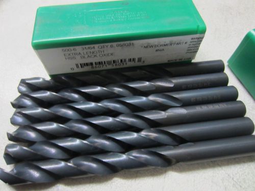 6 new ptd 31/64&#034; extra length aircraft twist drill bits hss black oxide #58031 for sale