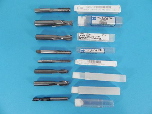 Manufacturing osg tap &amp; die, bassett, flute,  bits &amp; misc.  - lot of 8 for sale