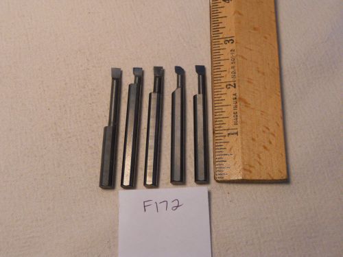 5 USED SOLID CARBIDE BORING BARS. 1/4&#034; SHANK. MICRO 100 STYLE. B-200 (F172}