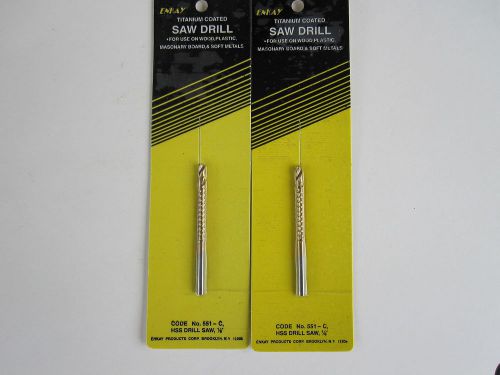 2 Titanium Coated Saw Drills    1/8&#034; Shank Fits Rotary Tools