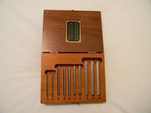 Browne sharpe no 672 tapered parallel bore gage 10 piece set original wood case for sale