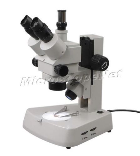 Omax trinocular zoom stereo microscope 7x-45x dual halogen lightrs large base for sale