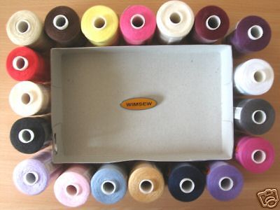 Wimsew 10x1000m polyester sewing machine thread cotton..choose your own colours for sale