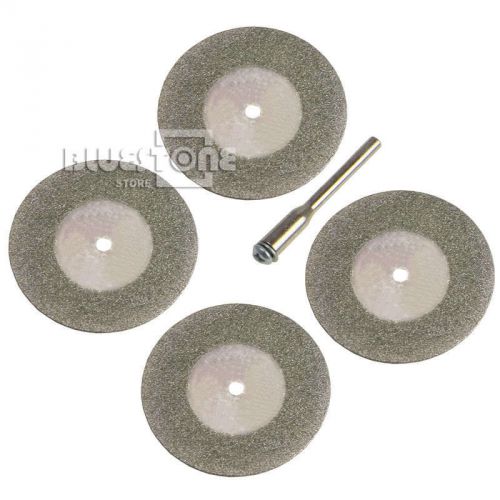 4pcs 50mm 1.96&#034; Diamond Cutting Discs Rotary Jewelry 1 Drill Bit Mandrel Arbor