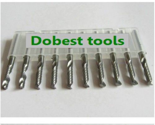 10pcs 1/8&#034; 12mm single flute carbide engraving cnc router bits tools for sale