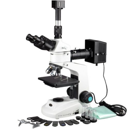 50x-800x metallurgical microscope w polarizing features + 1.3mp camera for sale