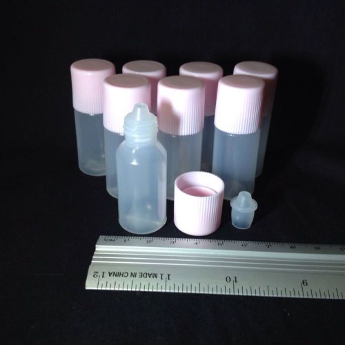 50 empty eye dropper bottles plastic multi-purpose container liquid 10ml. for sale