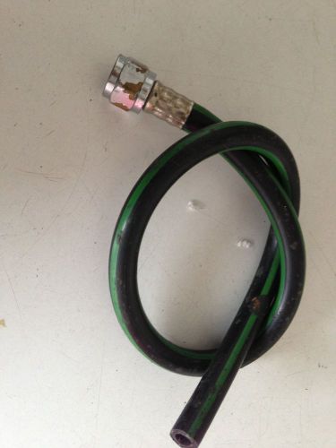 Oxygen Hose, medical,1/4&#034;, w/one DISS fem. hexag NUT, 1 ft, green band/blk  used