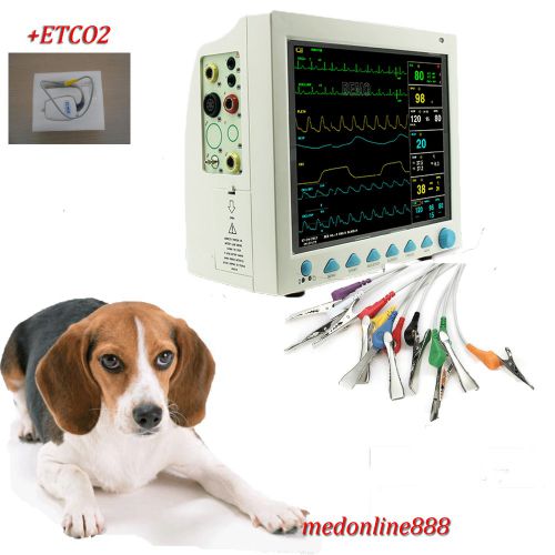 With ETCO2+ CONTEC Veterinary Patient Monitor ECG NIBP PR Spo2 Temp Resp CMS8000