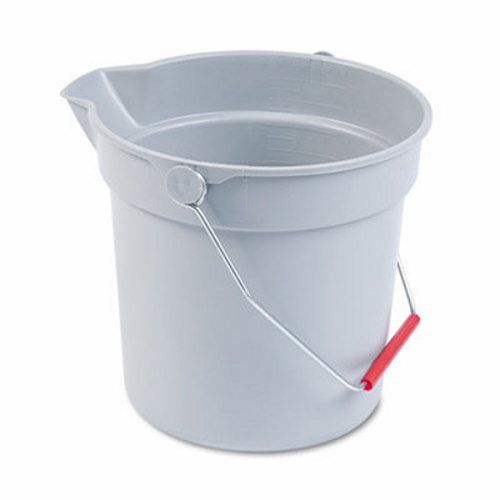 Rubbermaid Brute 10 Quart Round Plastic Bucket, Gray (RCP 2963 GRA)