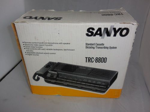 Sanyo TRC-8800 Standard Cassette Transcriber Dictator + Foot Pedal &amp; Microphone
