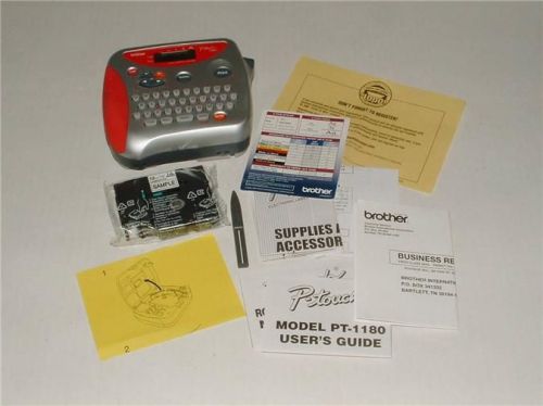 BROTHER P-TOUCH PT-1180 LABEL MAKER 1/4 TO 1/2 INCH TAPE LABELER EXTRAS