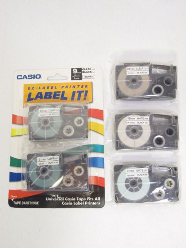 NEW SEALED Casio EZ Label It Printer Universal Tape Cartridges XR-9X IR-18X 9WE