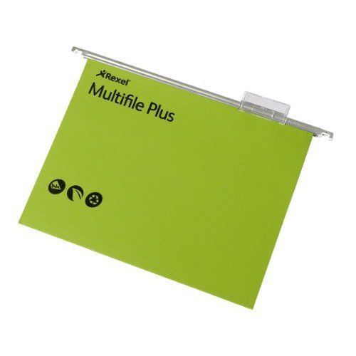 Rexel plus multifile suspension file 15 mm a4 - pack of 20, green for sale