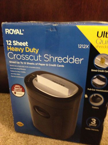 Royal Ultra Quiet 1212X- 12 Sheet Heavy Duty Crosscut Shredder-New!