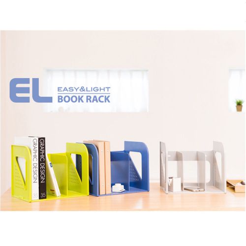Lot of 3 EL Bookrack 3 Bookshelf Office Bookcase Home Book Stand 3 Colors Sysmax