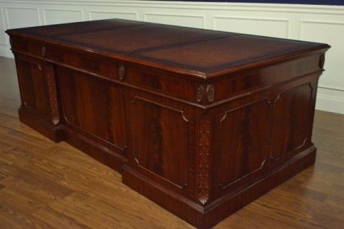 Executive ceo large flaming mahogany desk,  new floor sample. retail $12,000 for sale