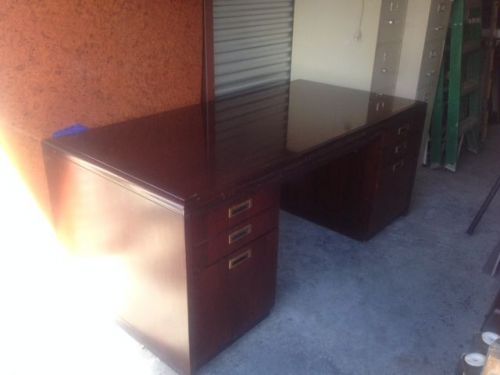 Solid Cherry wood desk and  credenza