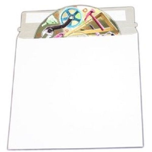 100 CD DVD Media Pacakaging White Cardboard Envelope Self Adhesive Mailers 5&#034;x5&#034;