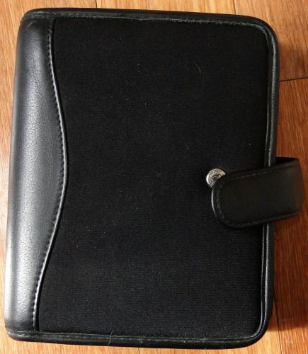 franklin covey compact binder faux black leather unused 6-ring 7&#034; x 6 1/4&#034;