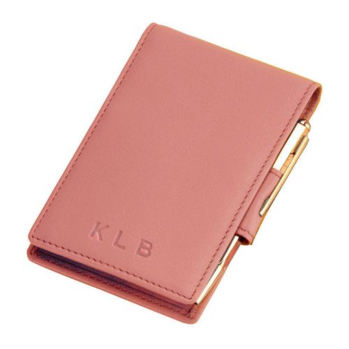 Royce leather flip style note jotter - carnation pink for sale