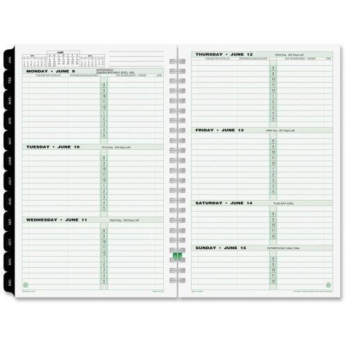 2015 Day-Timer Recycled Planner Refill - Weekly -5.50&#034; x 8.50&#034; -White