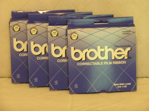 Four Genuine Brother 7020 Black Correctable Film Ribbons NEW  Factory Sealed
