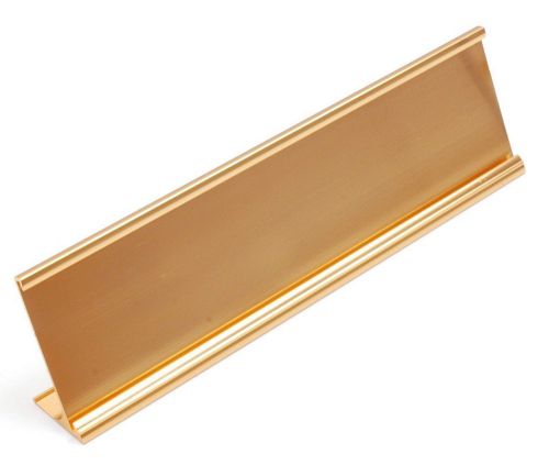 TOP Selling New Custom Brushed GOLDEN Desk Name Plate Holder 2&#034; x 8&#034; Office USE