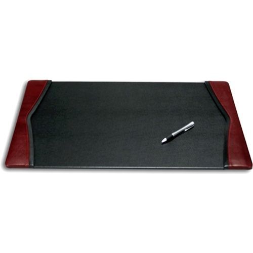 Dacasso 25.5x17.25 desk pad - burgundy leather - felt black backing for sale