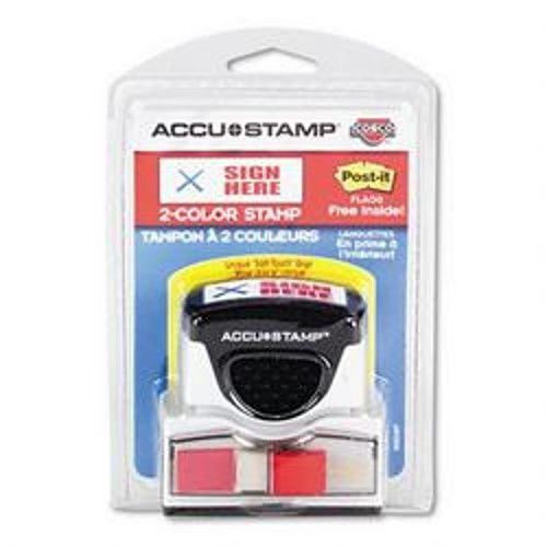 Cosco accu-stamp x sign here 032487 two color red blue post-it flags sealed  new for sale