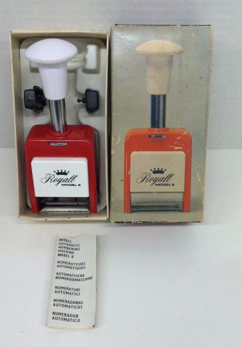 Vintage Royall Numbering Stamper Machine Model # 6  w/Original Box