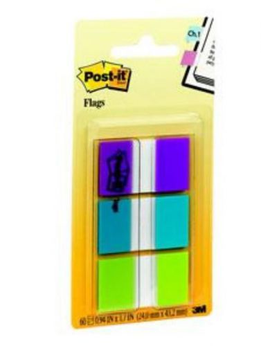 Post-it Flags 20 Flags 60 Count Assorted: Purple Blue Green