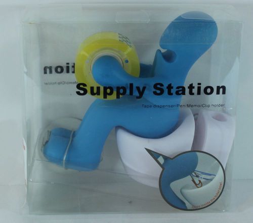 NEW Tech Tools Supply Station Tape Dispenser Paper Clip Holder and Pen Holder