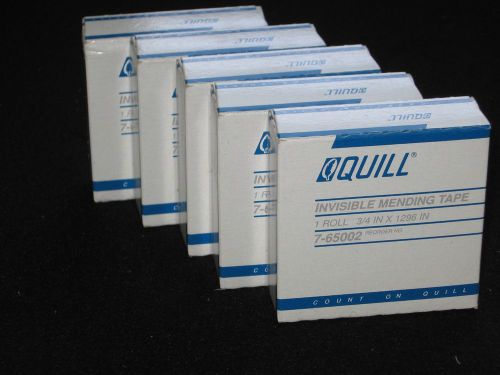 Quill Invisible Mending Tape Refills, 5 rolls, 3/4&#034; x 1296&#034;