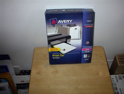 Avery AVE11517 Index Divider PRINT DIRECTLY ON TABS &amp; SHEET 5 TABS 25 SETS BOX