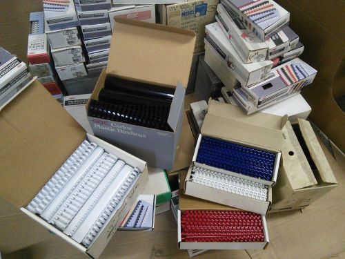 Gbc cerlox / document binding combs - large lot (4,000+ count) varied size/color for sale
