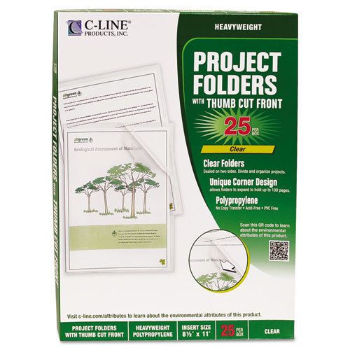 Project folders, reduced glare, polypropylene, letter size, 25/box for sale