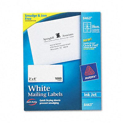 Avery® Shipping Labels with TrueBlock Technology, 2 x 4, White, 1,000 per Box b